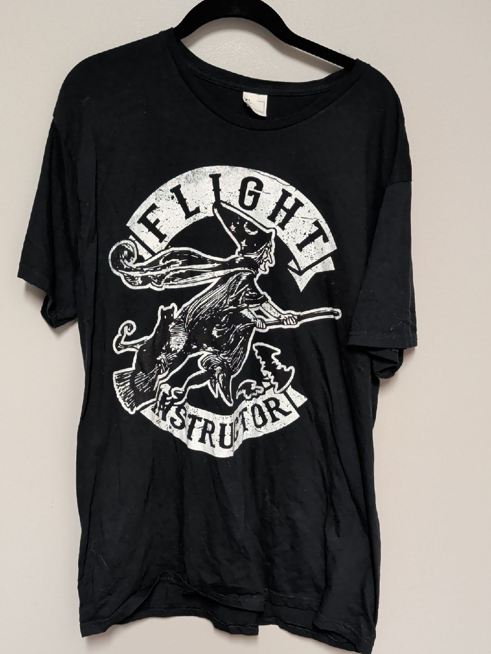 Black 'Flight Instructor' Witch Graphic Tee